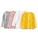 Toddler Undershirt Long Sleeve T-Shirts Cotton Crewneck Tees Soft Basic Layering Shirt Top for Baby (White, 8-9 Years)