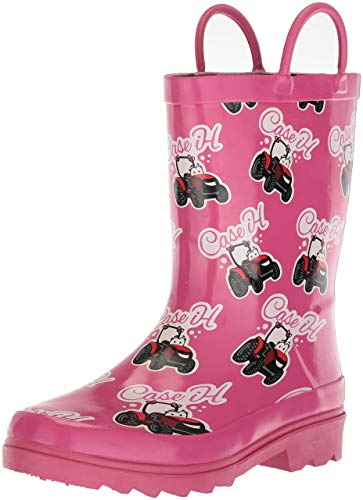 Ad Tec Kids 8 in Waterproof PVC Rubber Rain Boots - Easy On Off, Grippe Outsole for Gardening, Fishing, Farming, Playing and Many More