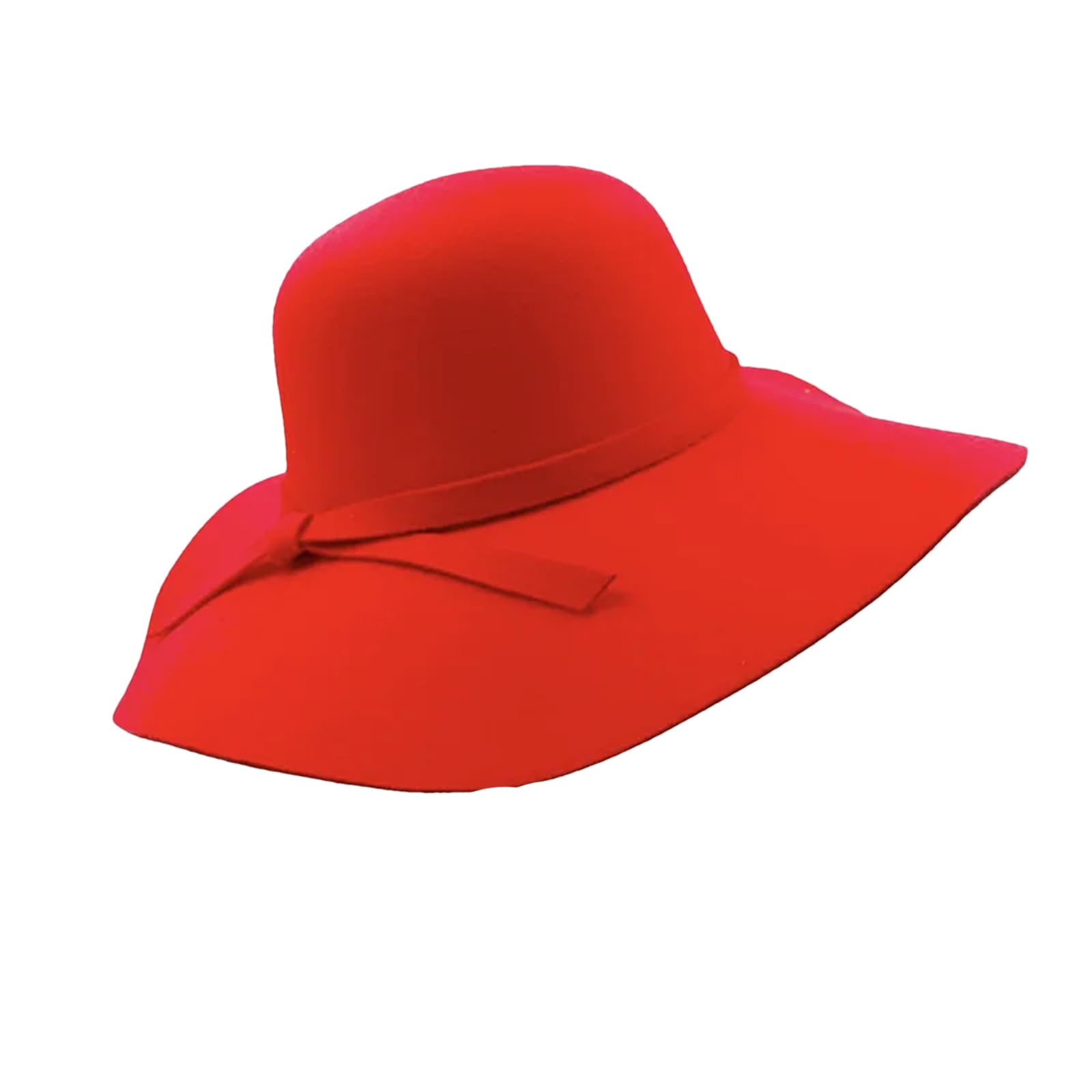 Cappello da donna a tesa larga in feltro a bombetta finto Fedora Floppy Bowknot Cloche Cap Bowlers Cappello per le signore