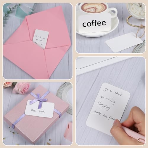 200 Blätter Karteikarten Blanko 350g/m², 8.5 x 5.5cm Blanko Papier Karten Moderationskarten Weißes Kraftpapier Karten zum Selbstgestalten für DIY Schule Büro Vokabel Lernen