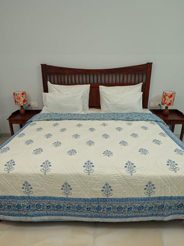 Image of Neel Ac Comforter Double Bed | Uniform Cotton Filling Blanket | 100% Cotton Soft & Cozy Premium Dohar | Lightweight Duvet | Duvet Bed Quilt | Color - White