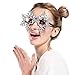 Novelty Glittered Christmas Decoration Fanci-Frames Party Accessory Grey Snowflake Eyeglasses