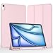 iMieet iPad Air 11 Inch Case M4/M3/M2(2026/2025/2024), iPad Air 5th/4th Generation Case 2022/2020 10.9 Inch with Pencil Holder,Trifold Stand Smart Case with Soft TPU Back(Pink)