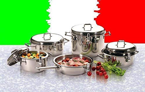 0841 Casseruola Fonda, Acciaio Inossidabile, Grigio, 22, 28 x 28 x 10.6 cm
