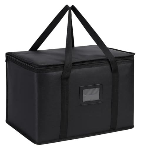 IAndhy Food Delivery Bag 50L Insulated Thermal Bag for Hot and Cold Food Waterproof and Reusable Catering Bag with Sturdy Zipper for Groceries Pizza Delivery and Outdoor Events
