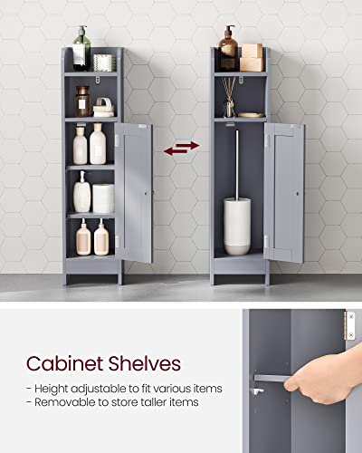 Image of VASAGLE Small Storage Corner Floor Cabinet with Door, Dove Gray