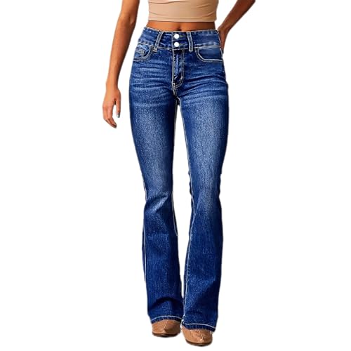 Jean femme grande taille anti-baillement à la taille haute stretch confortable