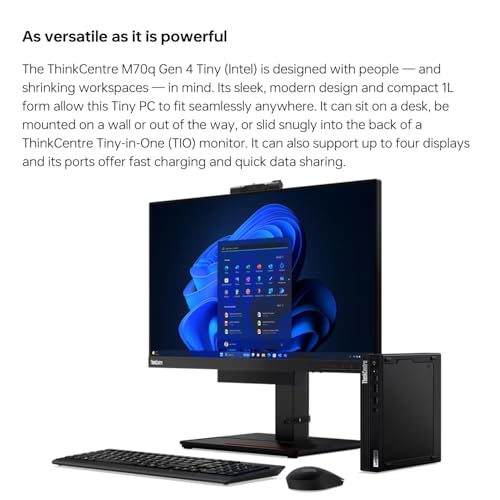 Image of Lenovo ThinkCentre M70q Gen 4 MFF 1L Tiny PC Mini Business Desktop Computer, 13th Gen Intel 16-Core i7-13700T, 16GB DDR4 RAM, 512GB PCIe SSD, WiFi 6, RJ-45, HDMI, DP Port, KB & Mouse, W11P