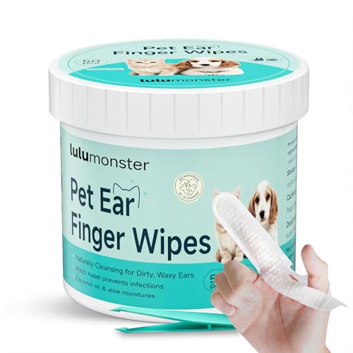 LULUMONSTER Dog & Cat Ear Wipes, Gentle, Unscented