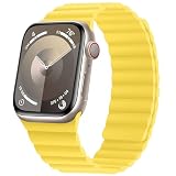 HITZEE マグネットBand コンパチブル Apple Watch バンド 49mm 46mm 45mm 44mm 42mm 41mm 40mm 38mm ソフトシリコン磁気 スポーツバンド iWatch Ultra 3/2/1 SE3/2/1 シリーズ 11 10 9 8 7 SE 6 5 4-1に対応（38/40/41/42mm(シリーズ 11/10)，サンシャイン）