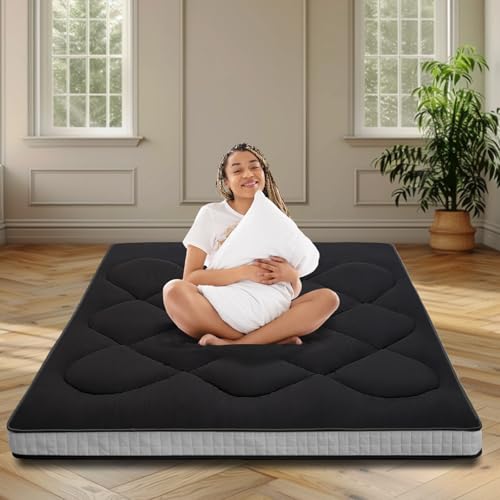 DoCred Japanese Futon Floor Mattress Twin Size 39'x 80', Floor Mattress Pad, Foldable Tatami Mat Portable Dormitory Sleeping Pad,Roll Up Floor Lounger Bed for Adult
