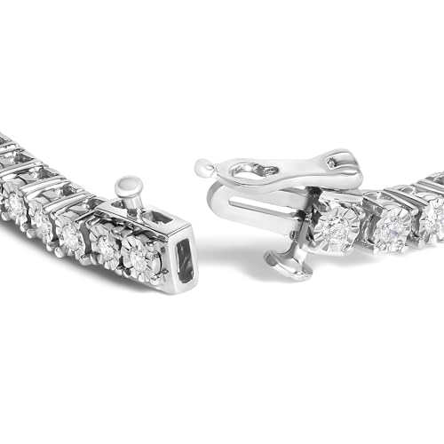 1/2 to 3 Carat Weight .925 Sterling Silver Lab Grown Diamond Tennis Bracelet - 7.25"2