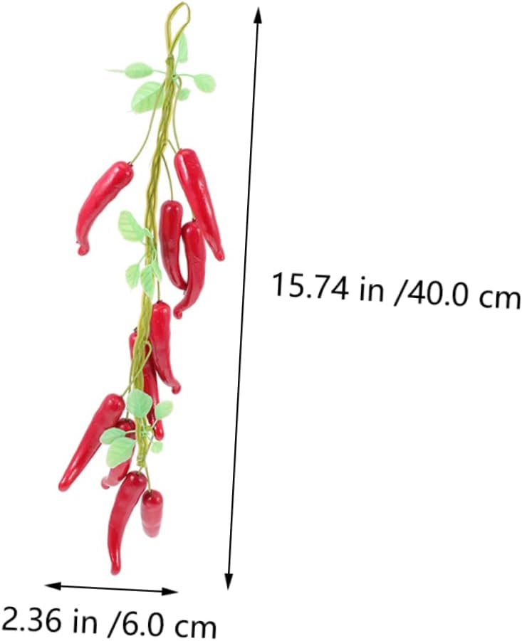 4pcs Hanging Fake Peppers Chili Pepper Decorations Pendant for Home Kitchen Party Artificial Chili Strings