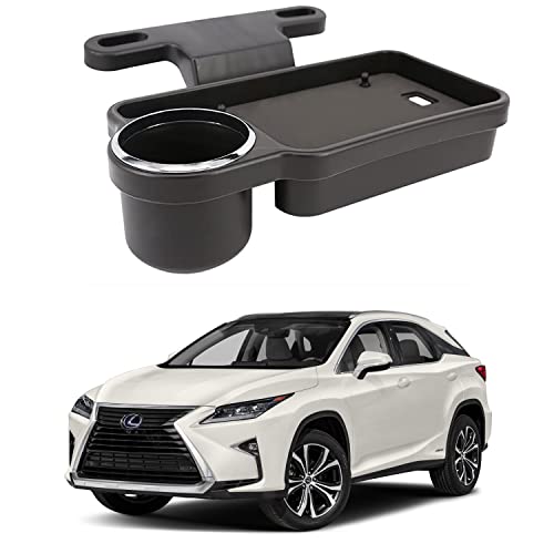 Image of Oshotto (FT-04) Foldable Car Auto Headrest Rear Back Seat Table Drink Food Cup Tray Holder Compatible with Lexus RX - Black