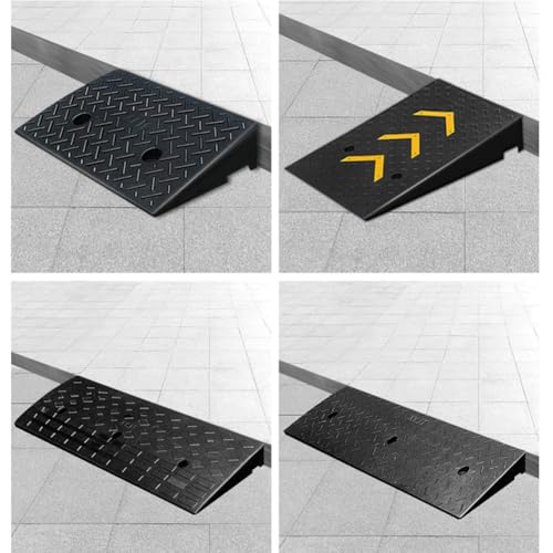 Rampas para entrada de vehículos, rampa antideslizante de caucho resistente para umbral, capacidad de carga de 5 toneladas (11023 libras), para sillas de ruedas, scooters y bordillos (100x50x10 cm) miniatura 6