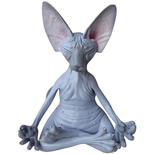 Estatua Gato Sphynx Meditando 8x4 cm Decoración Hogar