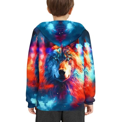 Image of GLUDEAR Teen Boys Girls Novelty Animal Galaxy Hoodies Sweatshirts Pullover