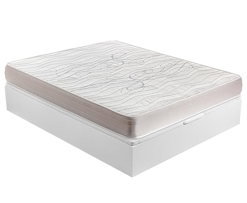 ROYAL SLEEP – Pack Descanso Colchón HR Visco Xfresh Premium 21 cm + Canapé Blanco | 135x190 | Montaje y Retirada Usado Incluido | Firmeza Media