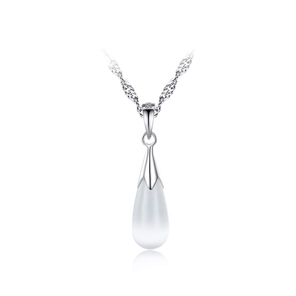 HJMMWT Collana di Elegante Collana con Pendente a Goccia d'Acqua Orecchini con Collana di Opale Accessori per Regalo di Matrimonio per Donna Collana con Pendente a Punto di