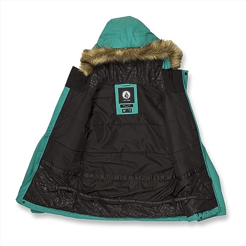 Volcom Jaqueta de neve para meninas So Minty com isolamento térmico, verde vibrante S4