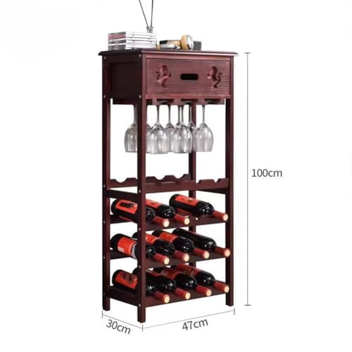 Soporte para 16 botellas madera burdeos 47x30x100cm miniatura 7