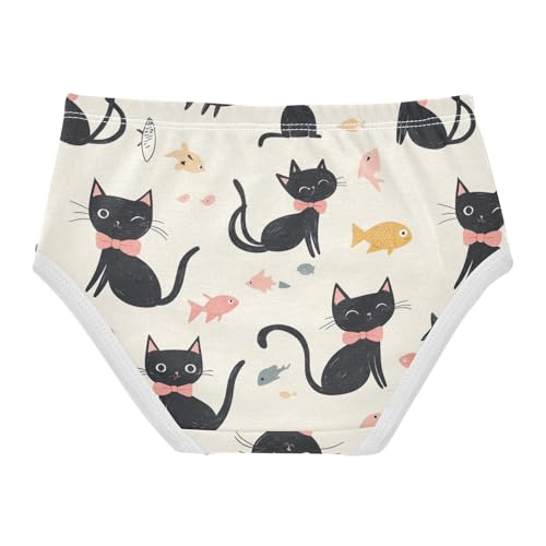 Wusikd Black Cats Fish Girls' Underwear Cotton Funny Girls Briefs Soft Toddler Underwear 2T2