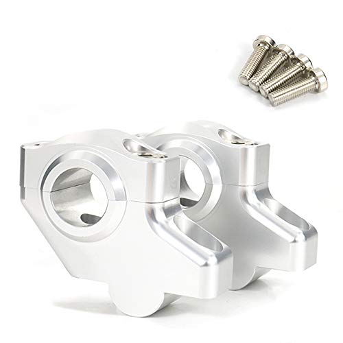 Motorcycle Handlebar Risers 7/8 22mm Motorcycle Offset Handlebar Risers Raised Back Moved Mounting Risers Motorcycle Handlebar Riser Clamp (Color : Gloss Black)