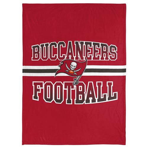 FOCO NFL Micro Raschel Plush Throw Blanket Stripe Logo 45 x 60 Tampa Bay Buccaneers