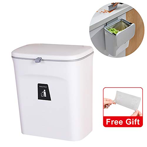 Preisvergleich Produktbild Mülleimer Küchen-Abfalleimer aufhängbaren Küchenmülleimer mit Deckel Abfallbehälter Mülleimer für die Tür unter der Spüle Mülleimer Mülltrennung 9L