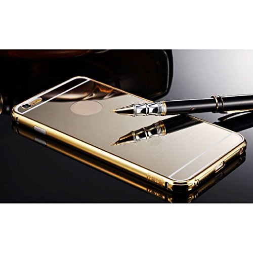 Aroko ABC Aluminum Mirror Case Cover for iPhone 6 (4.7- Inch) - Gold