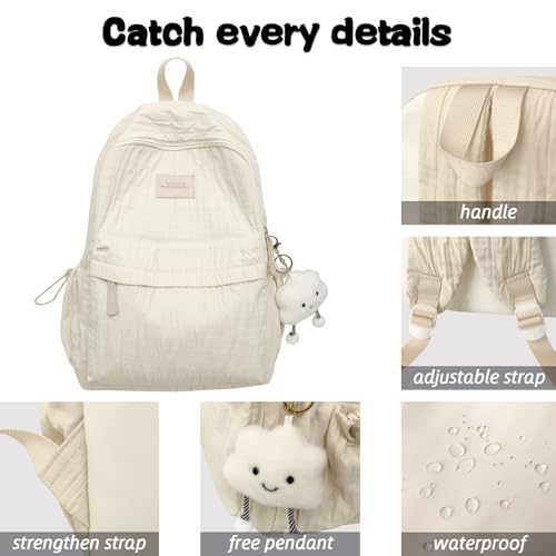 Teclado Kawaii Backpack with Cute Accessories Casual Bookbags with Pendants Lightweight Laptop Bag Travel Daypacks (Pink)3