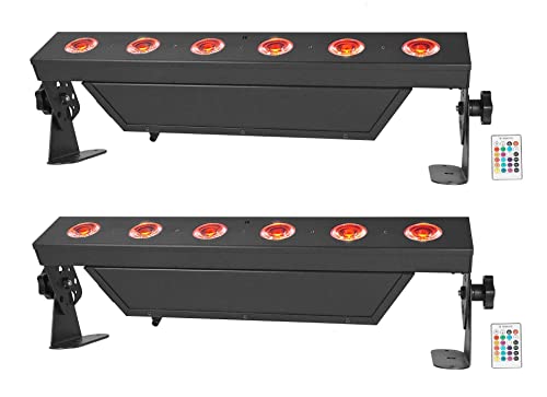 Rockville (2) Best Strip 60 Black Rechargeable Wash Light Bars w/Wireless DMX
