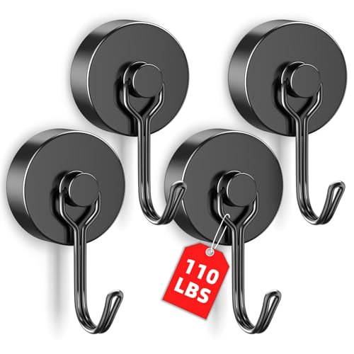 VNDUEEY 4 Pack 110LBS Strong Magnetic Hooks Heavy Duty, 2025 Crui...