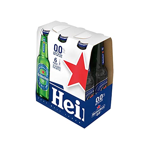 Heineken 0.0% Zero Alcohol Beer Bottles 330ml (Pack of 6)
