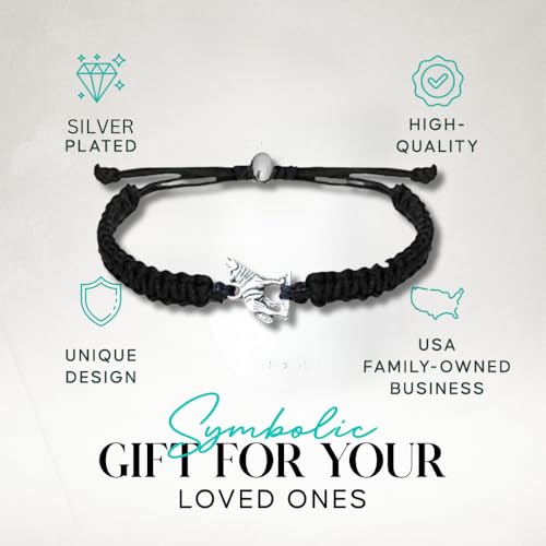 Sportybella Wolf Bracelet for Men and Women, Adjustable Handmade Braided Rope Bracelet with Howling Wolf Head Charm.2