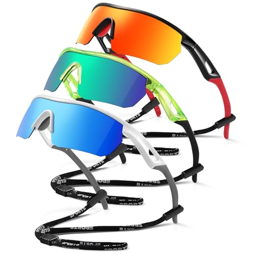 Image of Kids Sunglasses Youth Baseball Sunglasses for Boys Girls 3-12 Polarized Softball Sports Goggles UV Protection