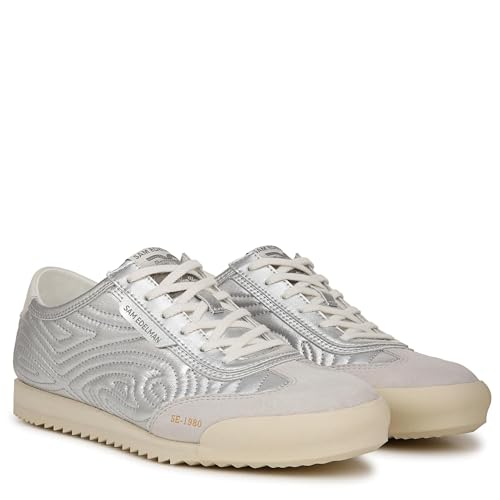 Sam Edelman Women's Isabel Sneaker Soft Silver/Off White 8 Medium