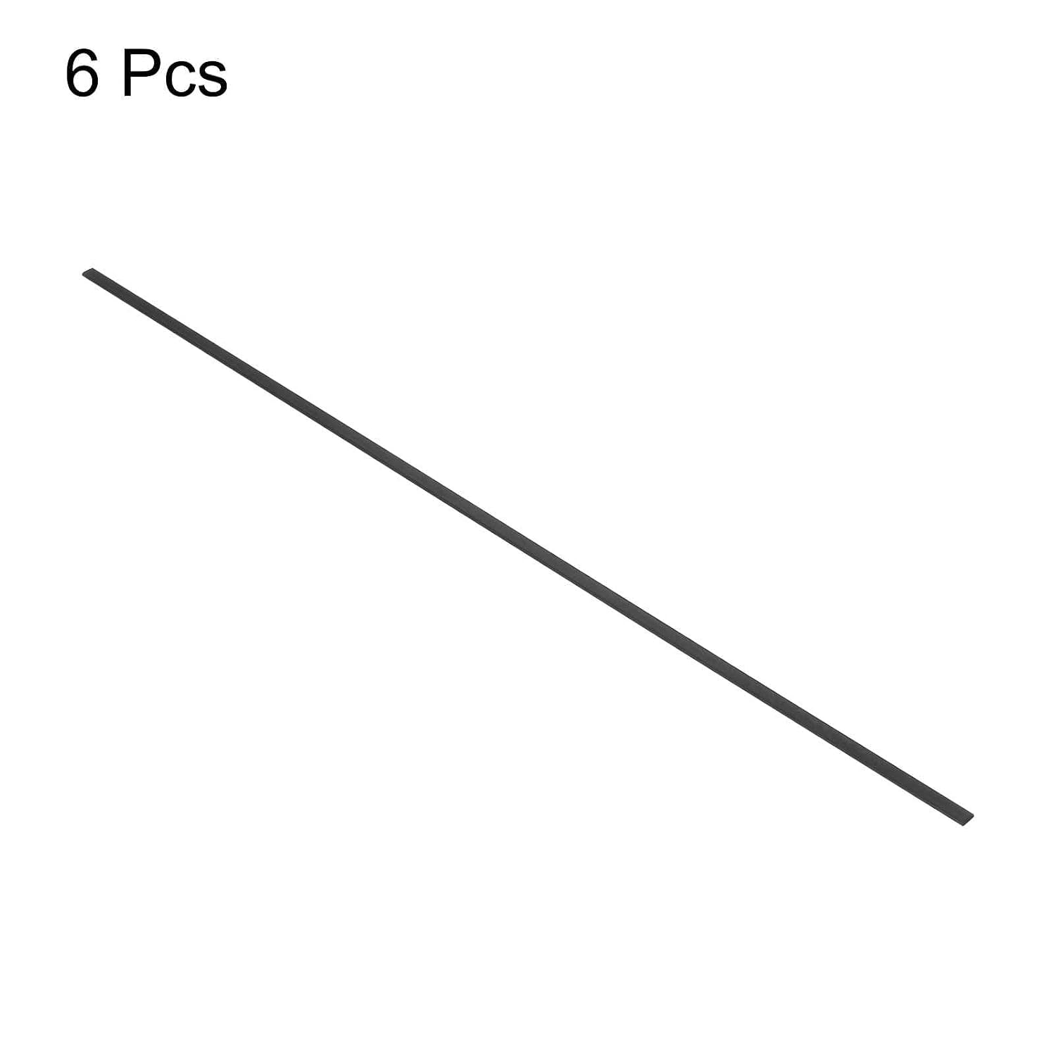 MECCANIXITY 6 Pcs Carbon Fiber Strip 1x3mm 200mm Length Pultruded Flat Carbon Fiber Bars for Kites, RC Airplane