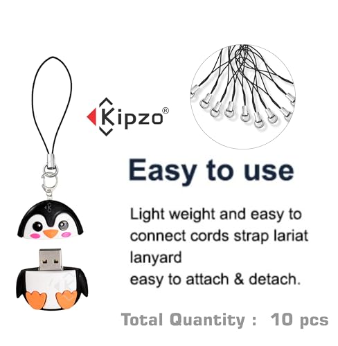 Image of Silver Metal Phone Charm Thread Hanging String Rope Cord Nylon Black with Jump Ring Pack of 10 pcs Clasp for Cell Phone Cover Keyring Pendrive DIY Jewellery Straps with Zip Carry case Pouch