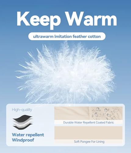 TRATENBY Women's Winter Pockets Baggy Short Down Jacket Cropped Puffer Long Sleeve Zip Coats4