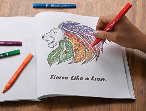 Inc Glitter Markers 18 Assorted Colors For Kids Gift Non-Toxic Water Based Glitter Marker Pens Writes On Multiple Surfaces With Bullet Tip For Adult Coloring Books, Craft, Doodling, Drawing, Gift Card #TOP2