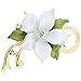 White Poinsettia Christmas Star Flower Swarovski Crystal Pin Brooch and Pendant