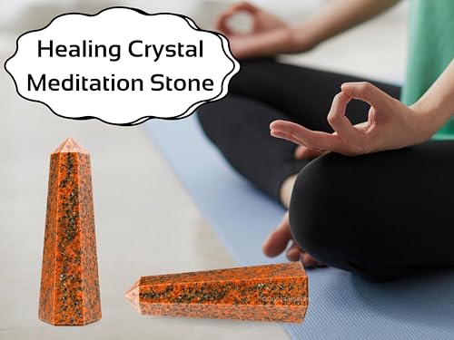 Image of Crystal Heaven Certified Unakite Crystal Tower Obelisk Point For Chakra, Healing And Balancing - AAA Grade Original Certified Gemstone Agate For Reiki Meditation Yoga Spiritual (2-3 Inches)