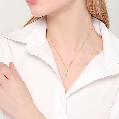 14K Gold Wing Pearl Pendant Necklace For Women, Ladies Jewelry Gifts For Her, Valentine's Day Present For Wife/Mother, 18" (Freshwater Cultured) #TOP5