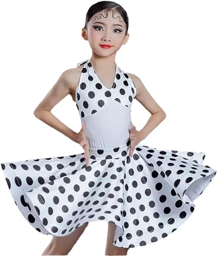 Roupa de dança latina de verão para meninas sem mangas frente única com gola V collant e saia, conju