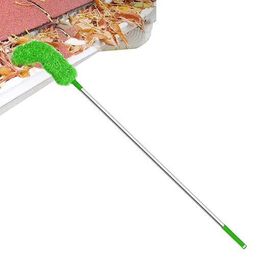 Spazzola per la pulizia della grondaia, strumento per la rimozione della polvere della grondaia, spazzola telescopica per grondaie, strumento per grondaia lungo, pulitore multifunzionale per grondaie