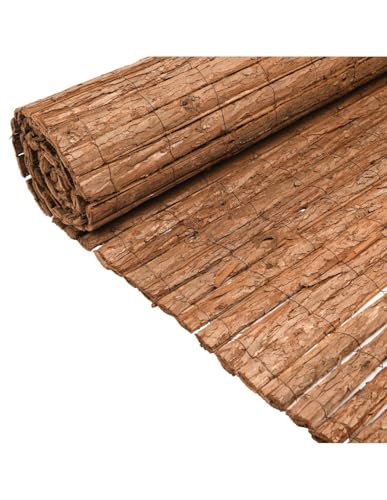 JARDIN202 - Cerramiento Natural de Corteza de Pino Simple Cara | Cerramiento Alta Densidad para Jardín y Terraza | Rollo: 1 x 5 metros