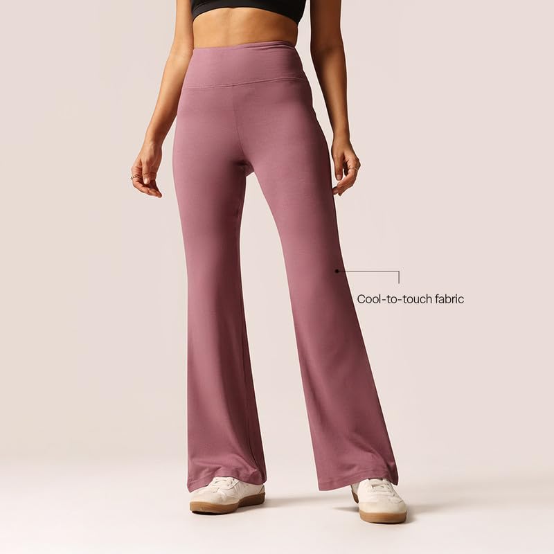 Image of BlissClub AirMelt Flare Pants - Lite | Flared Silhouette | Back Pocket| Weightless Fabric | High Rise Waistband, Tall (for Women Above 5'5)
