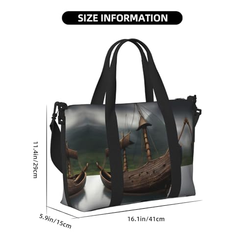 Viking Boat Women Travel Duffel Bag, Large Weekender Carry-On Tote, Gym Workout Bag,Mommy Hospital Bag2