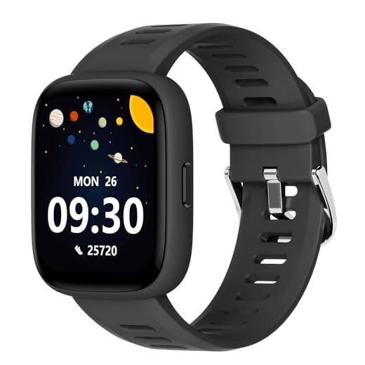BIGGERFIVE Pulsera Actividad Niños Niñas 5-16, 1,8" Reloj Inteligente Podómetro, Frecuencia Cardíaca, Resistente al Agua IP68, Monitor de Sueño, Despertador, Juegos de Rompecabezas con/sin App